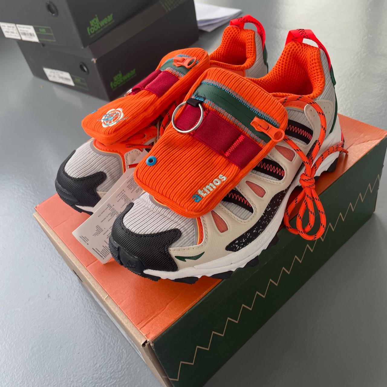 Adidas Men's Cream and Orange Trainers | Depop