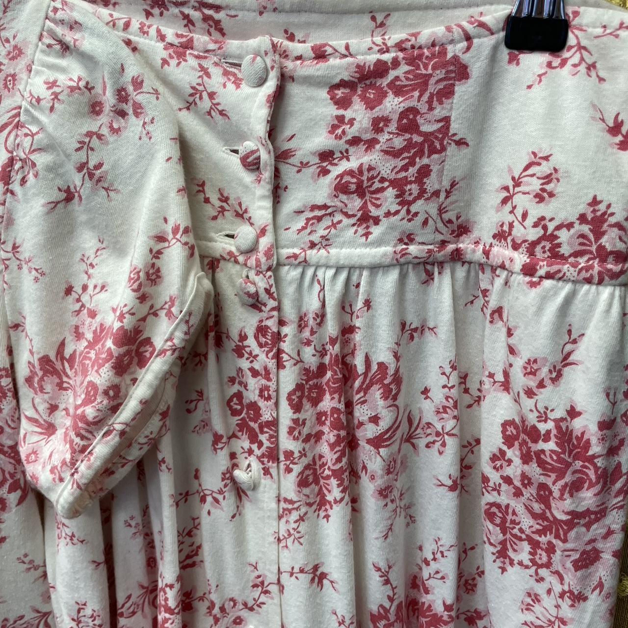 Laura Ashley pink & cream 2 piece Top and skirt.... - Depop