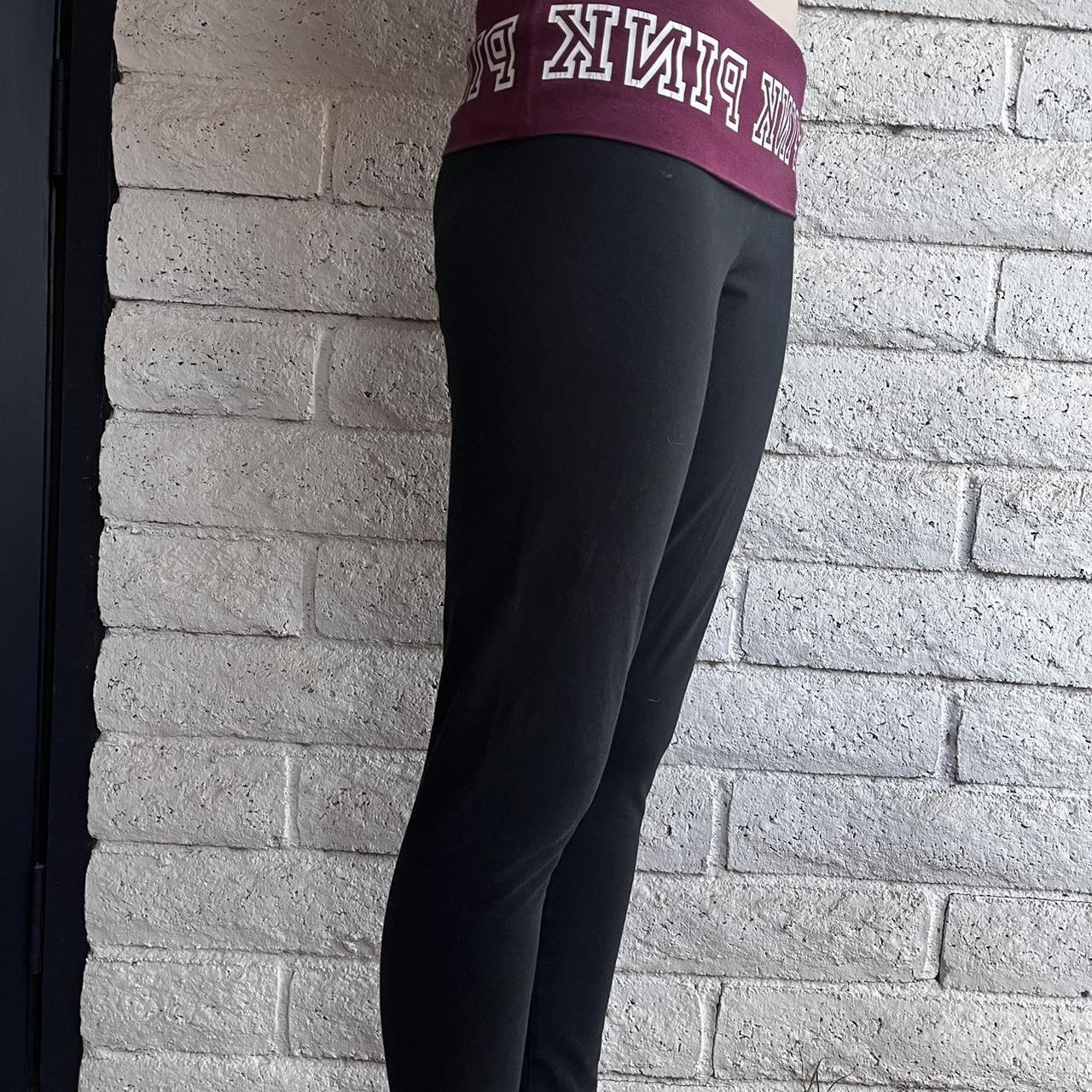 VS Pink Foldover Yoga Skinny Leggings Size - Depop