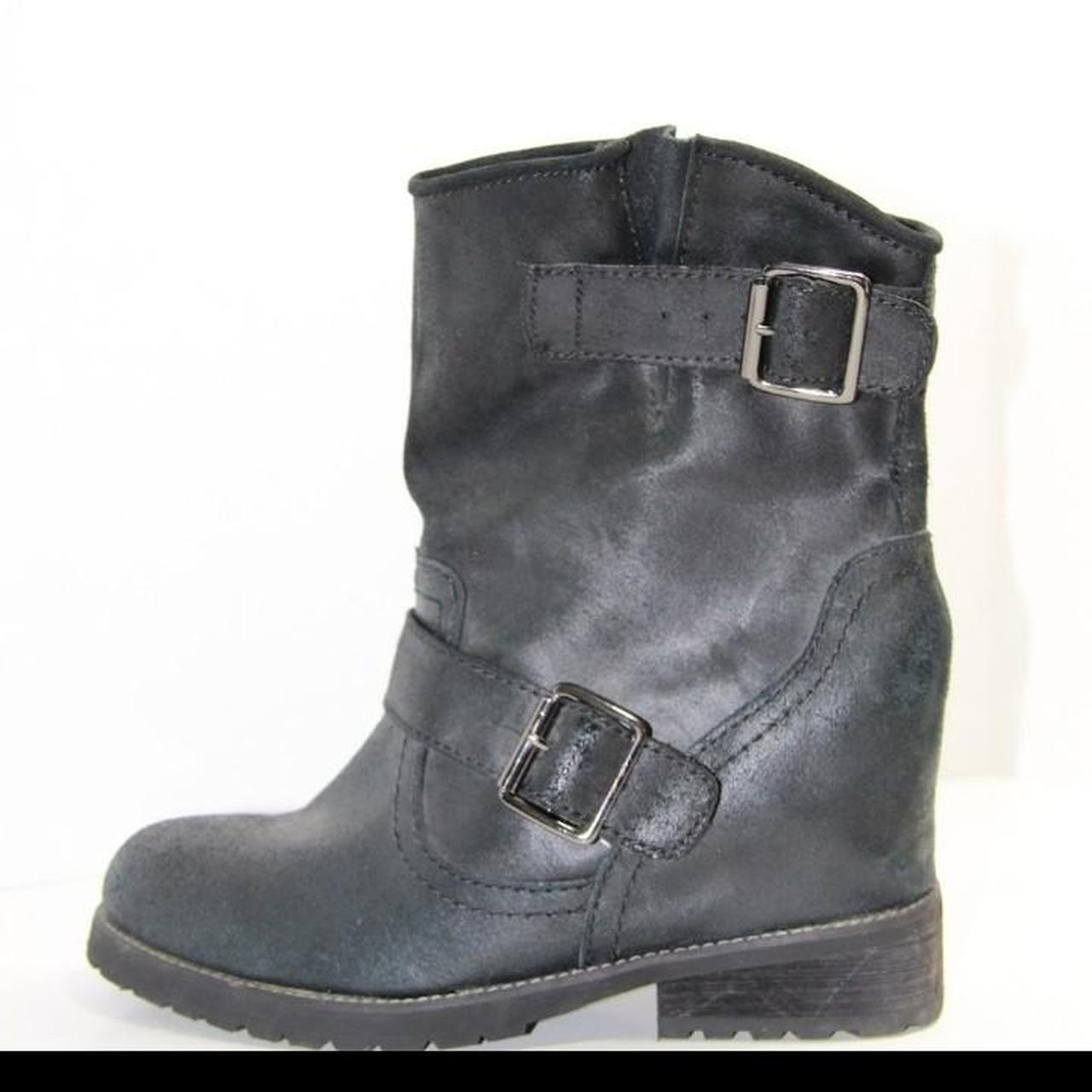 Aldo Black 3 4 length moto boots with side buckle