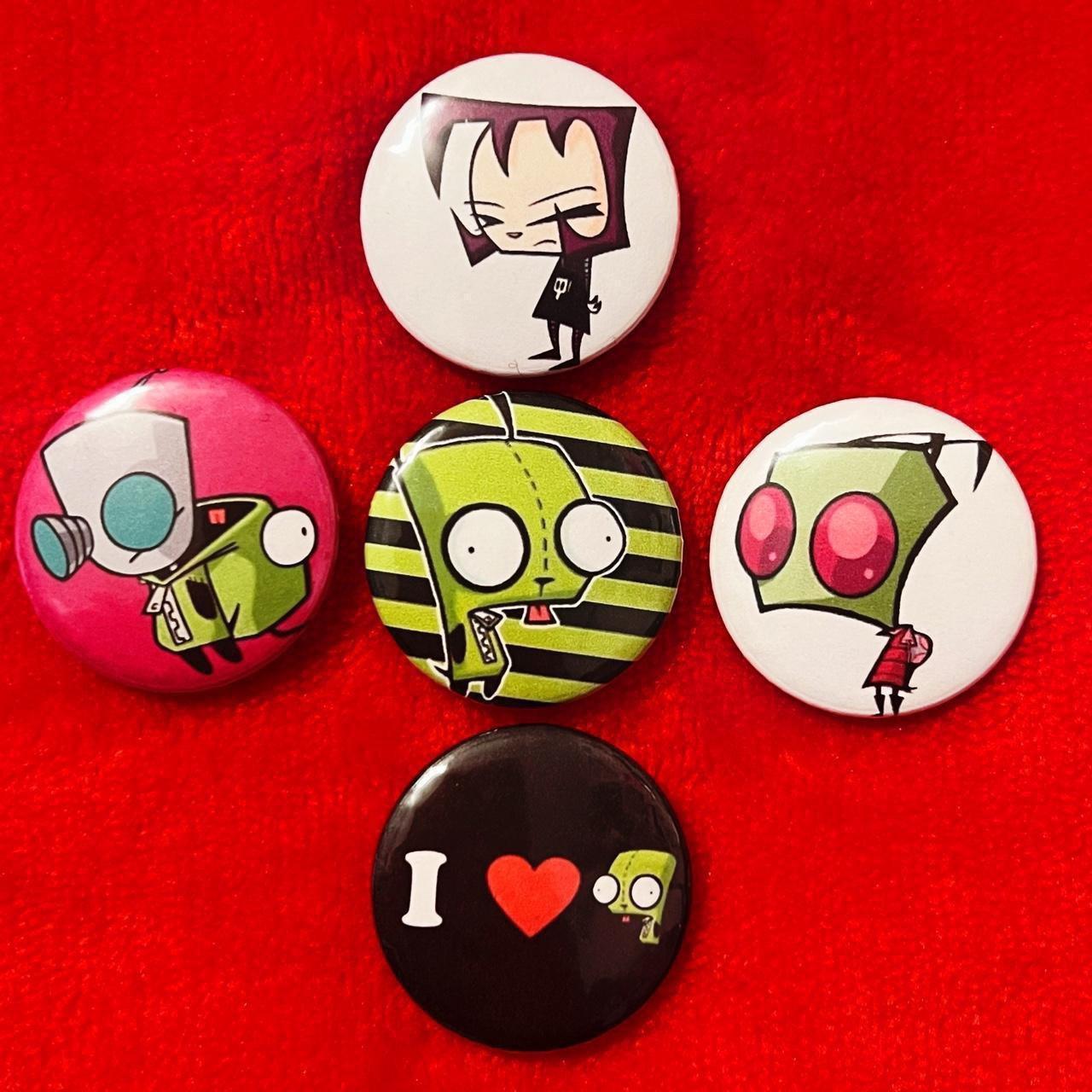 ★INVADER ZIM GOTH-EMO PIN BUTTON SET! (5 PINS! NOT... - Depop