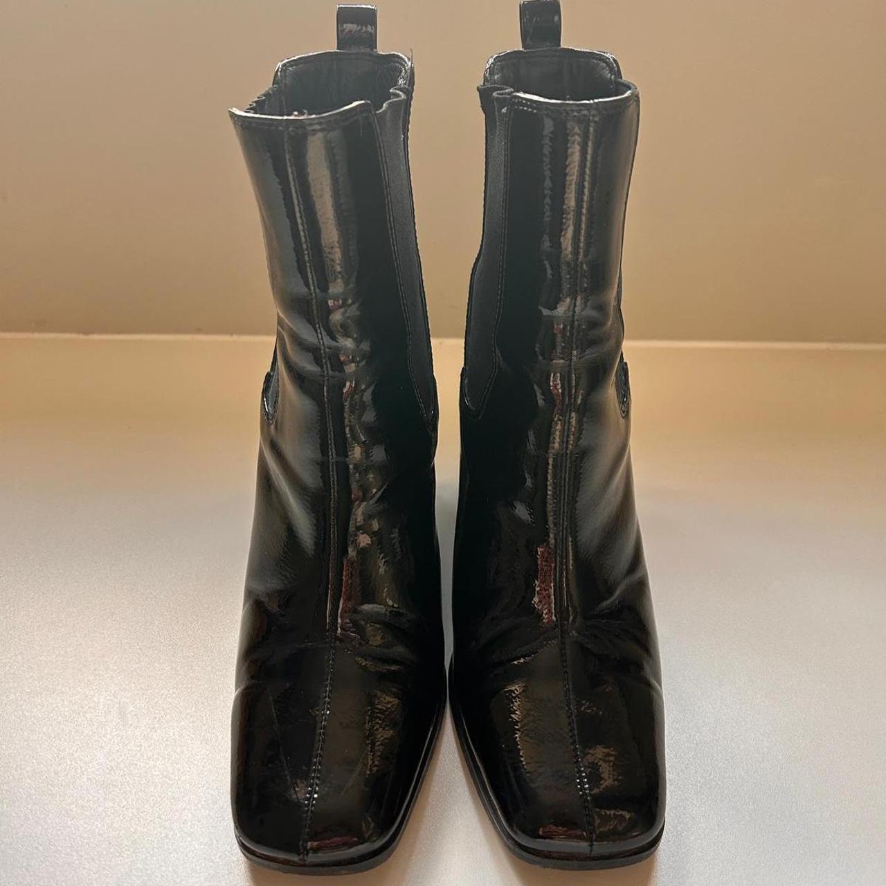 Uk size 4 women’s black leather boots, in excellent... - Depop