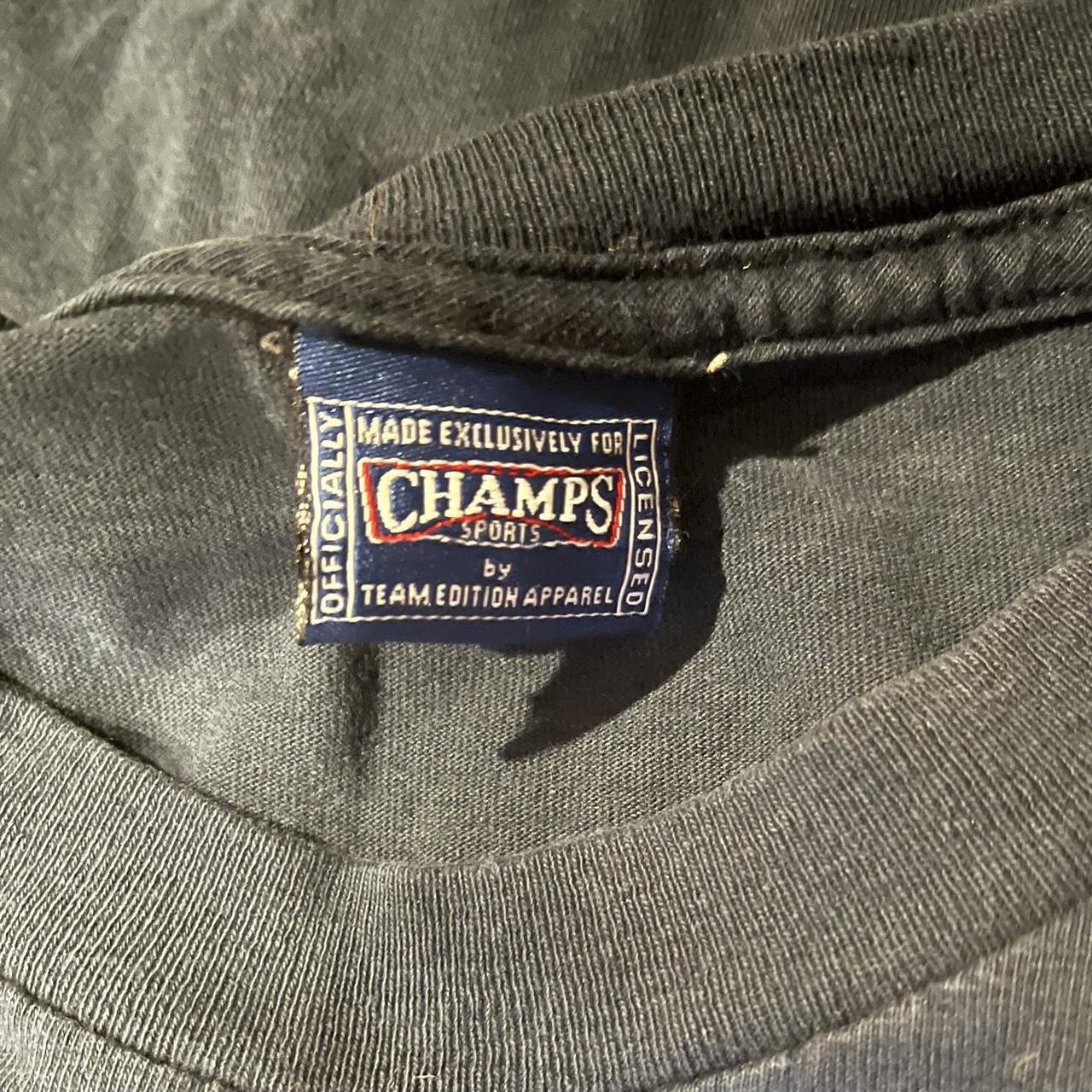 Champs Sports Men's Navy and Yellow Tshirt Depop