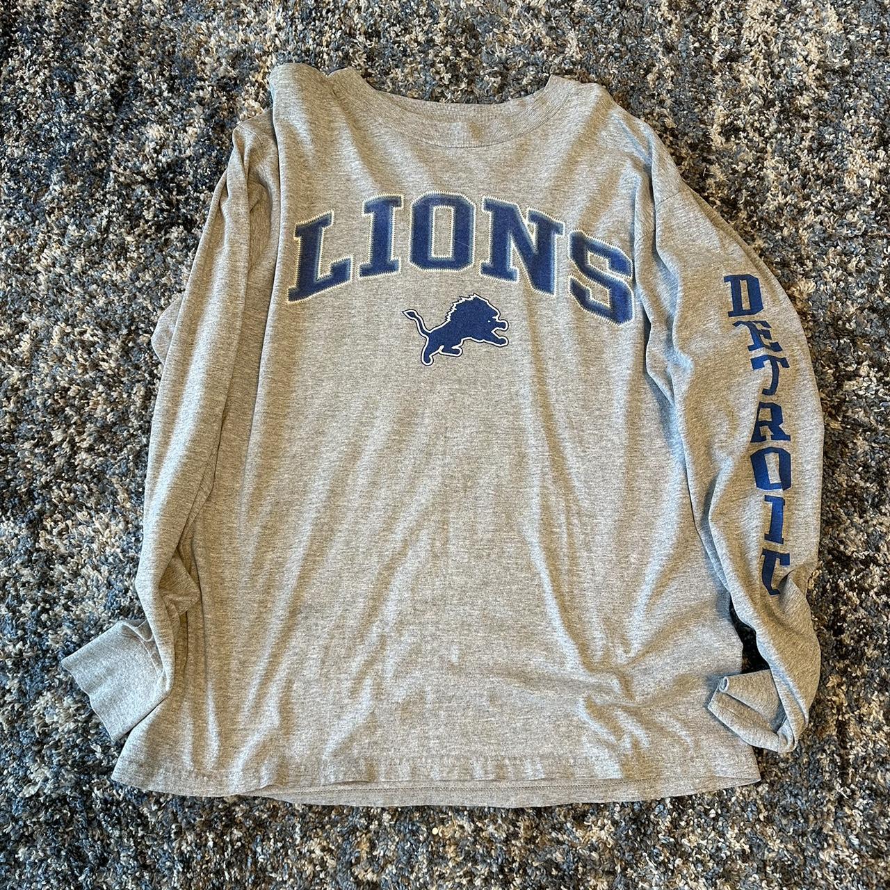 Item: 90s Logo Athletic Detroit Lions Long Sleeves... - Depop