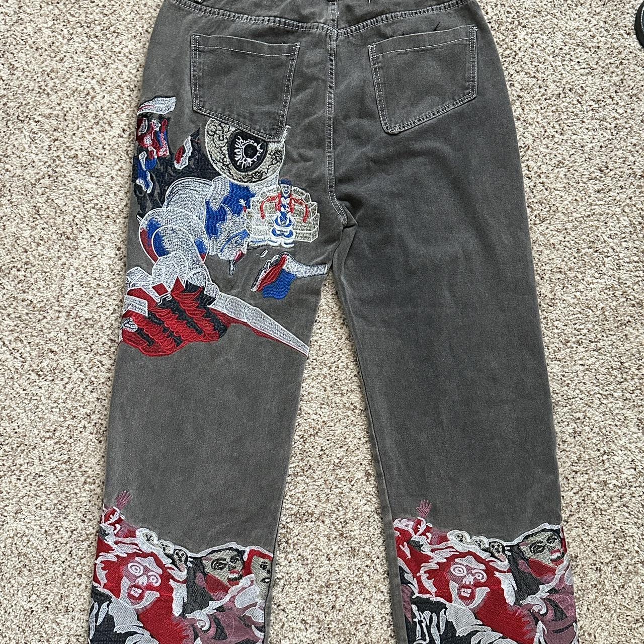 Japanese stitched Baggy Jeans - Depop