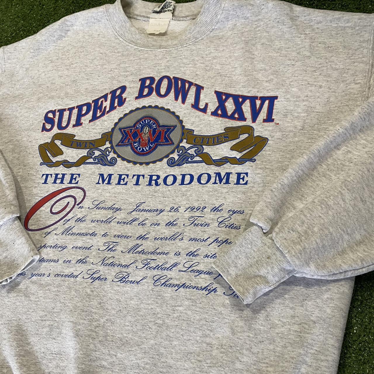 Vintage 90s Essential Grey Super Bowl Champions  - Depop