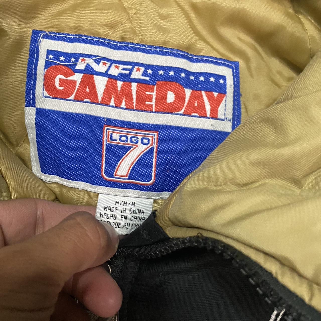 Vintage 90s Black Raiders Logo 7 Game Day Puffer - Depop