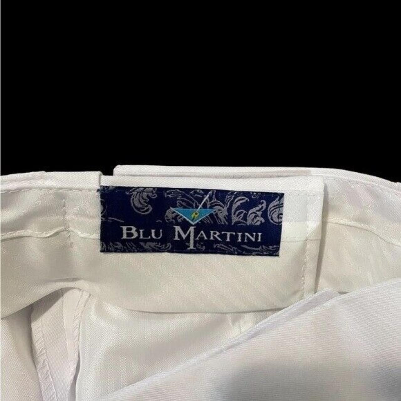 MEN'S BLU MARTINI DRESS PANTS SLACKS TROUSERS WHITE... Depop