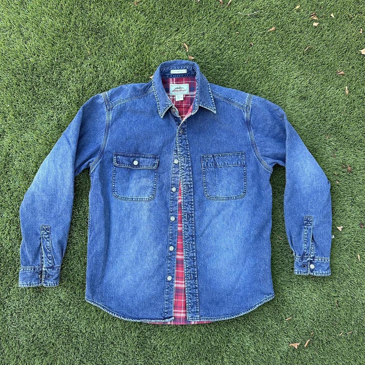 Vintage Eddie Bauer Denim cowboy button up 👕 Size:... - Depop