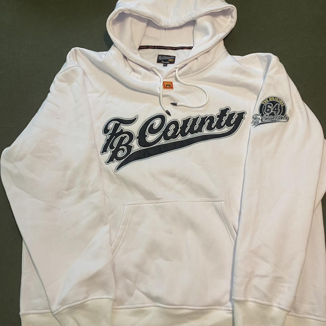 Brand New White FB County Hoodie 2XL Baseball Jersey... - Depop