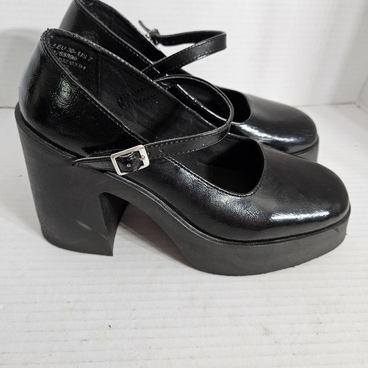 asos design polar chunky high heeled mary janes in mint patent