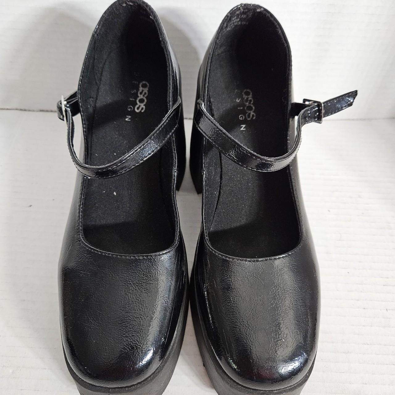 asos design polar chunky high heeled mary janes in mint patent