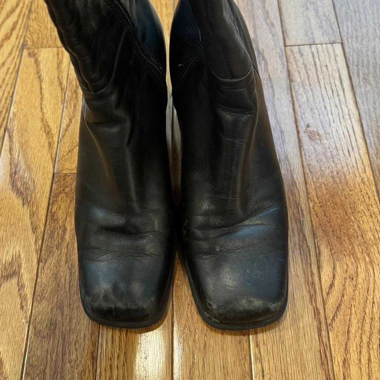 The perfect below-knee black boot. Thrifted in... - Depop