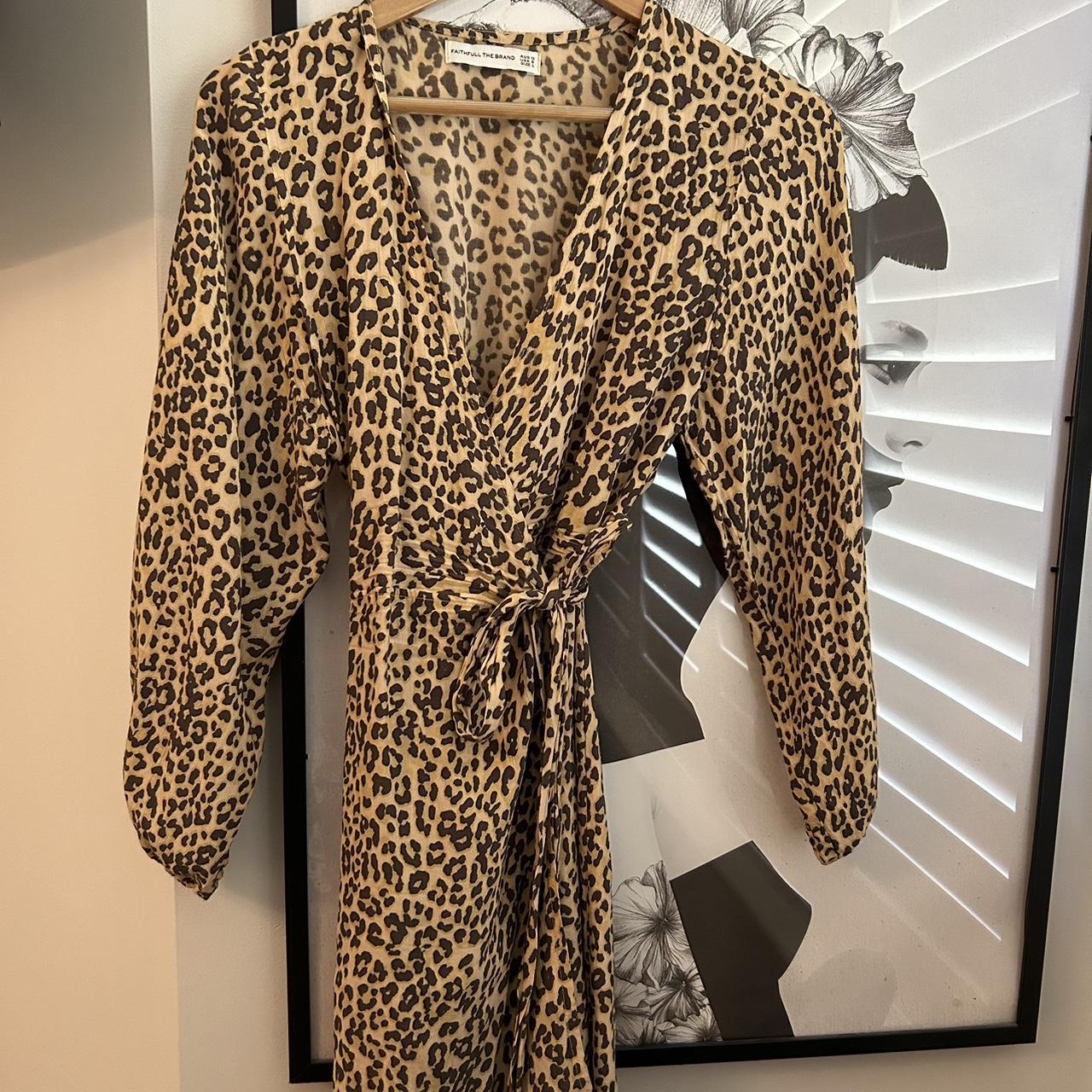 Faithful leopard print wrap dress. In great condition! - Depop