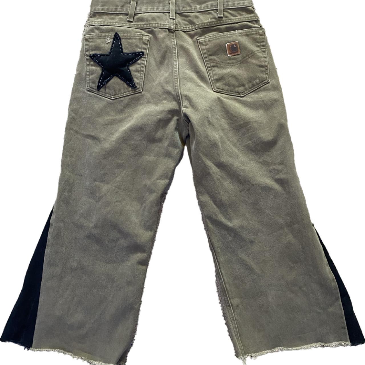 Custom Flared Star Carhartt Pants 34W x... - Depop