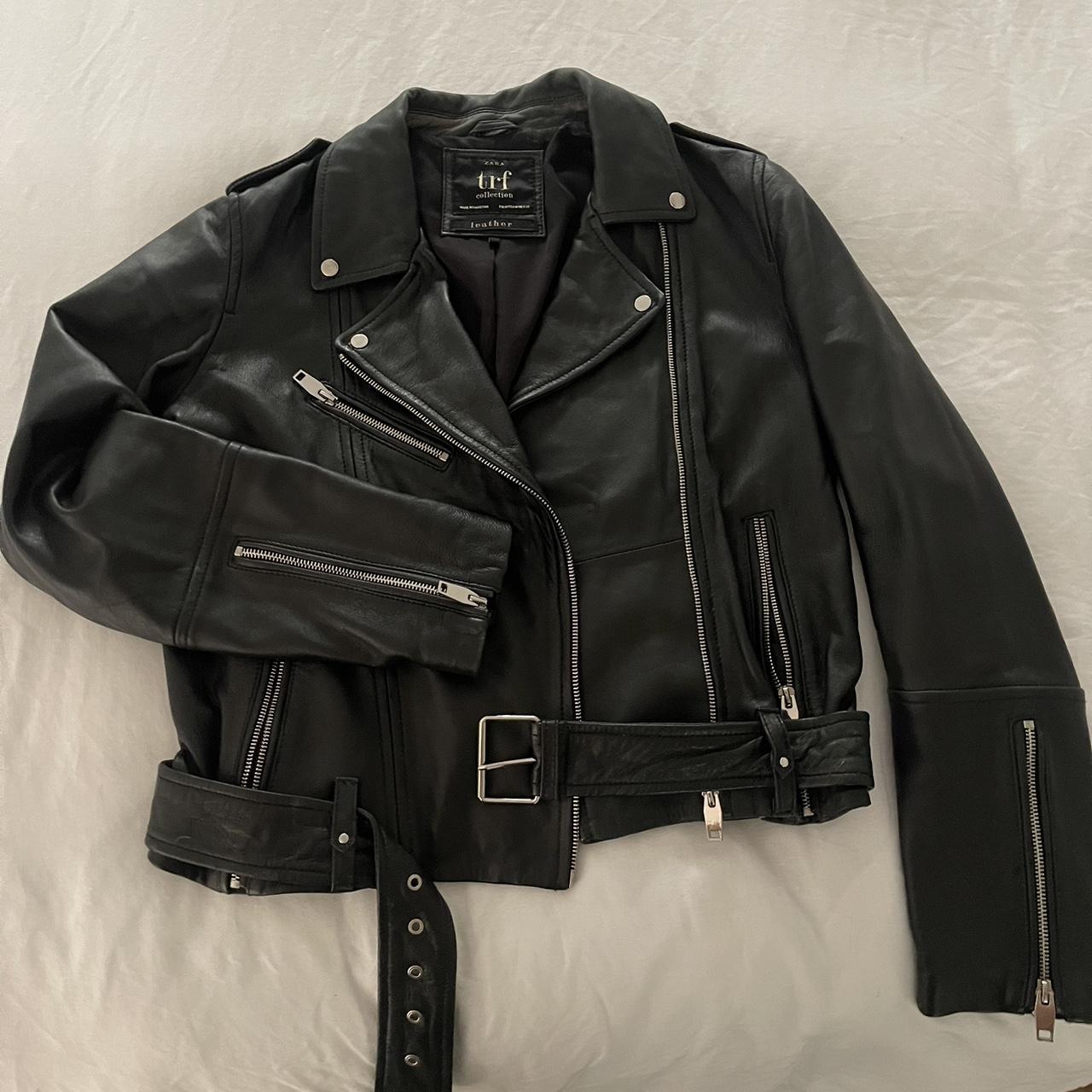 Zara Leather Jacket. Excellent condition. Only worn... - Depop