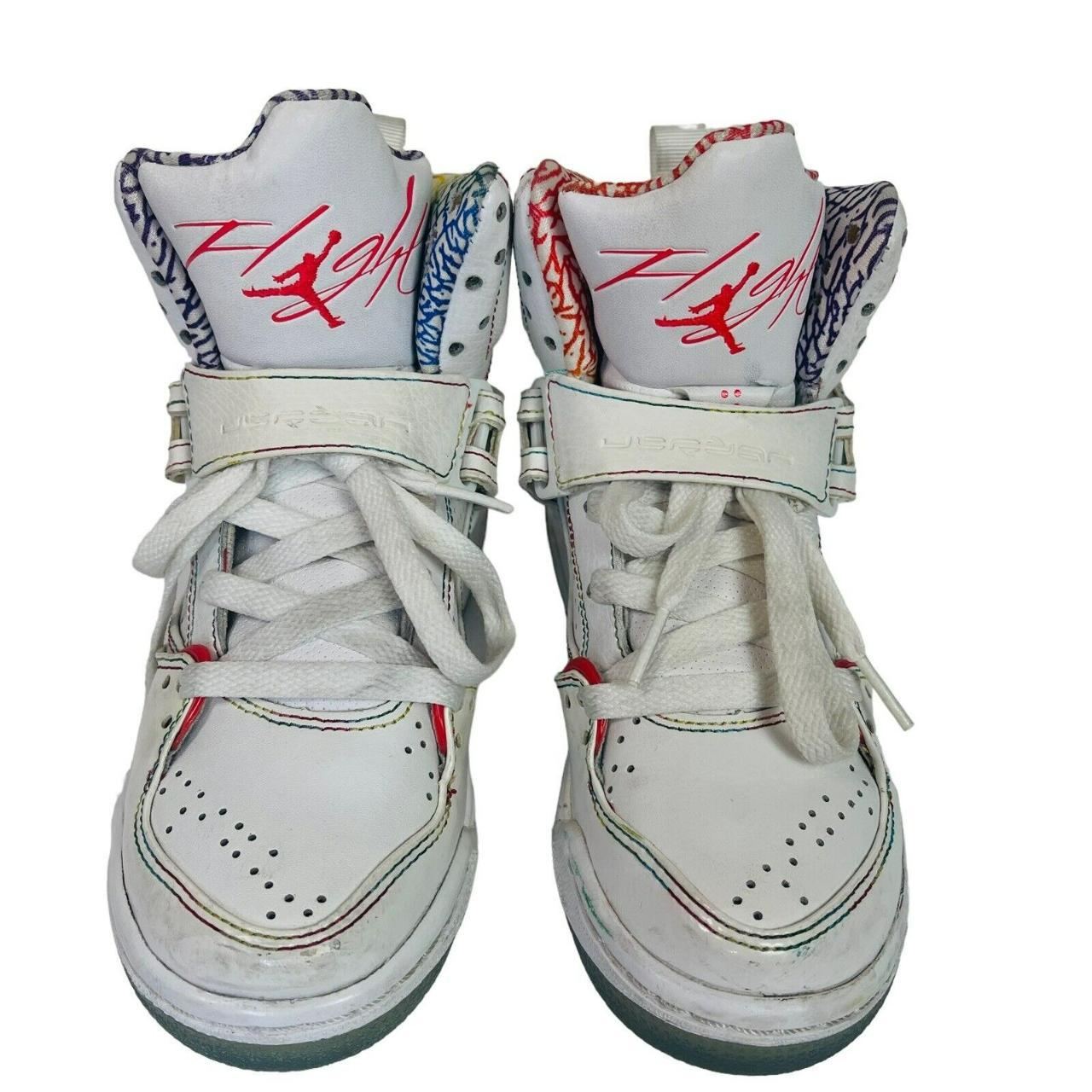 White rainbow cheap jordans