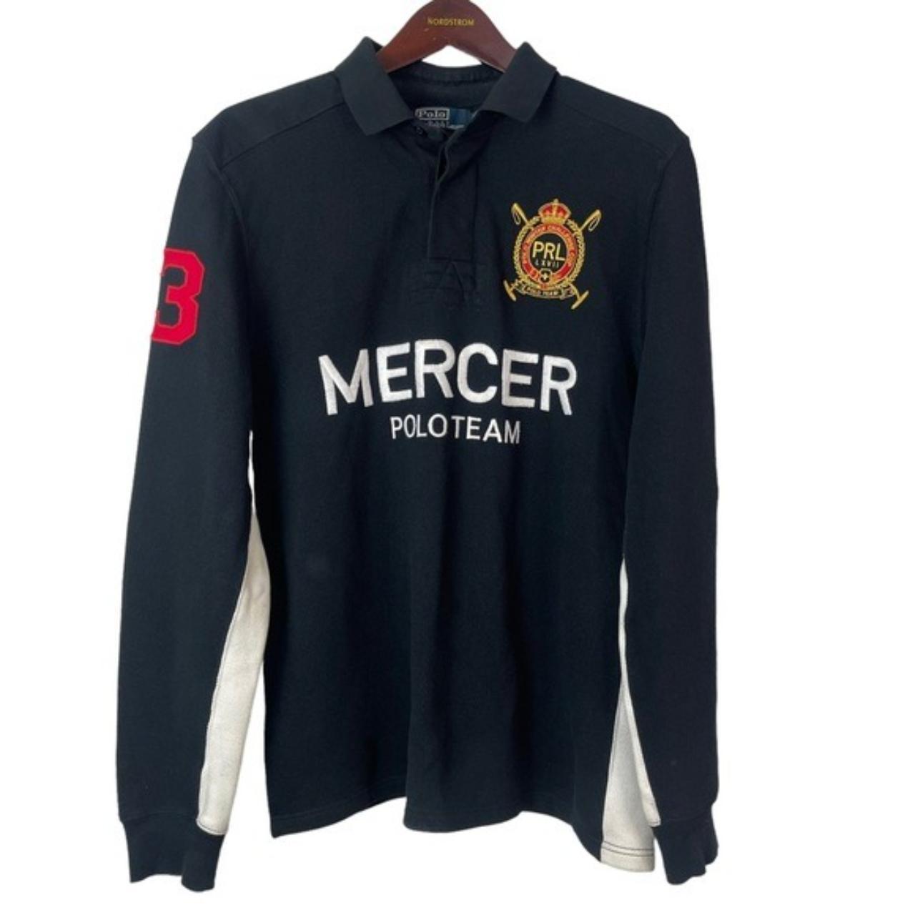 Vintage POLO RALPH LAUREN Men’s Black & White Rugby... Depop