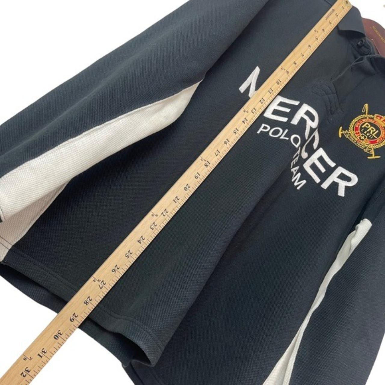 Vintage POLO RALPH LAUREN Men’s Black & White Rugby... Depop