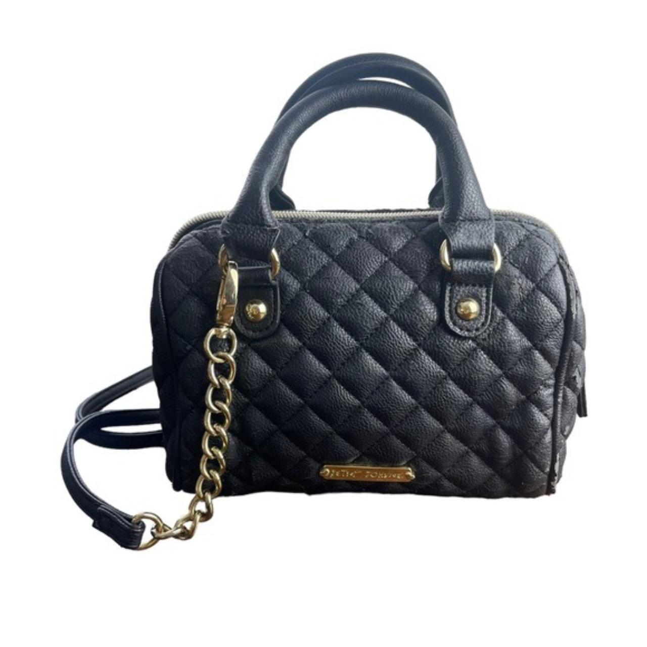 BETSEY JOHNSON Women’s Black Quilted Crossbody... - Depop