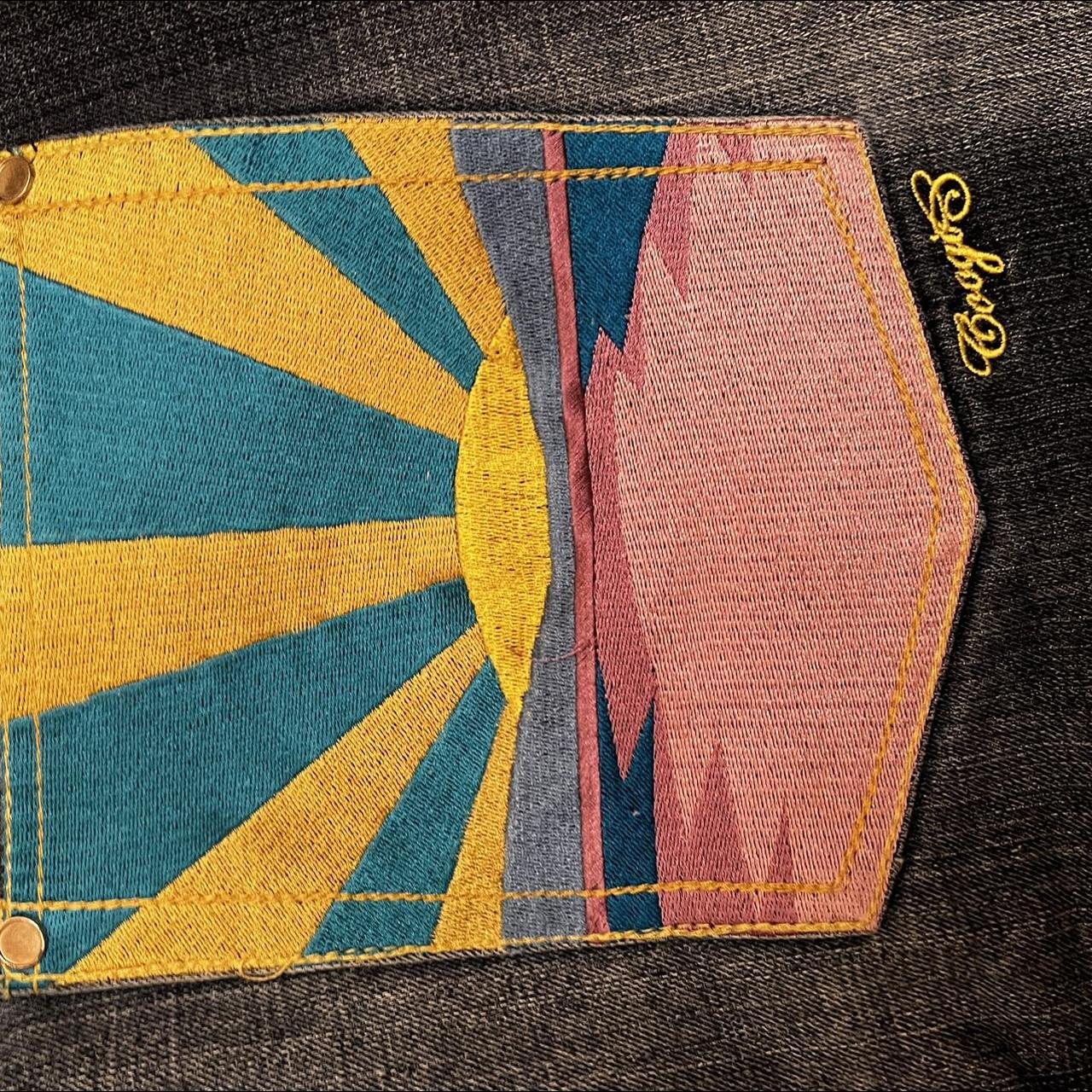 Coogi Men's Blue and Yellow Jeans (3)