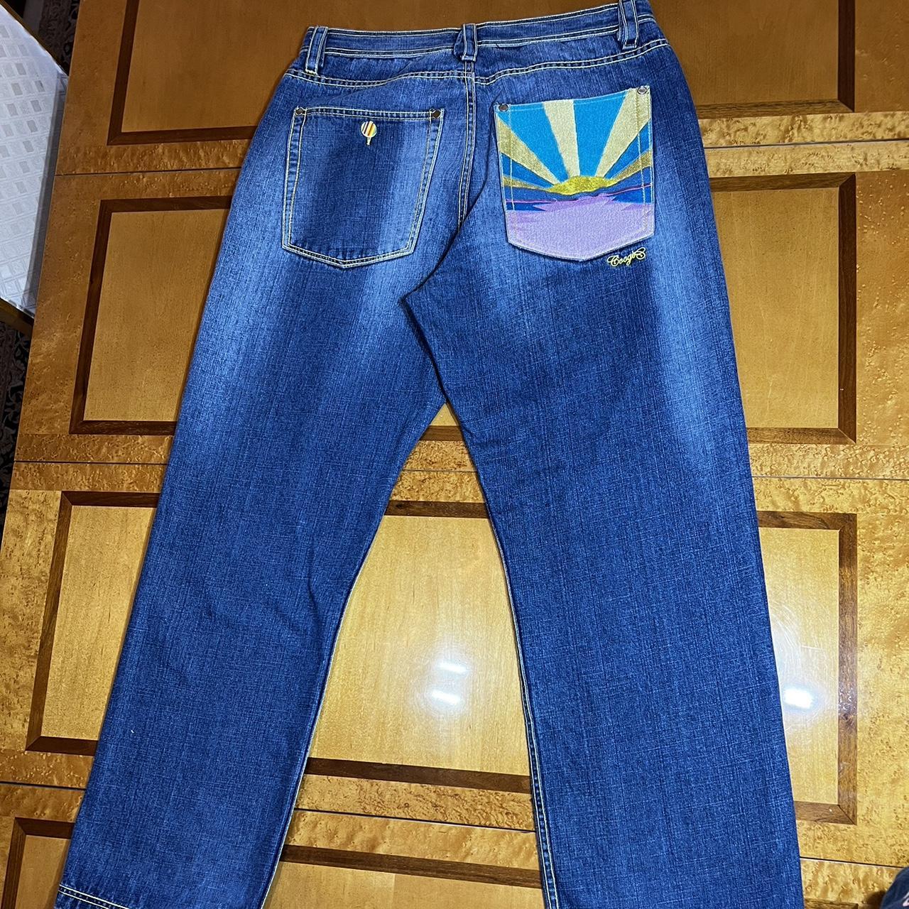 Coogi Men's Blue and Yellow Jeans (2)