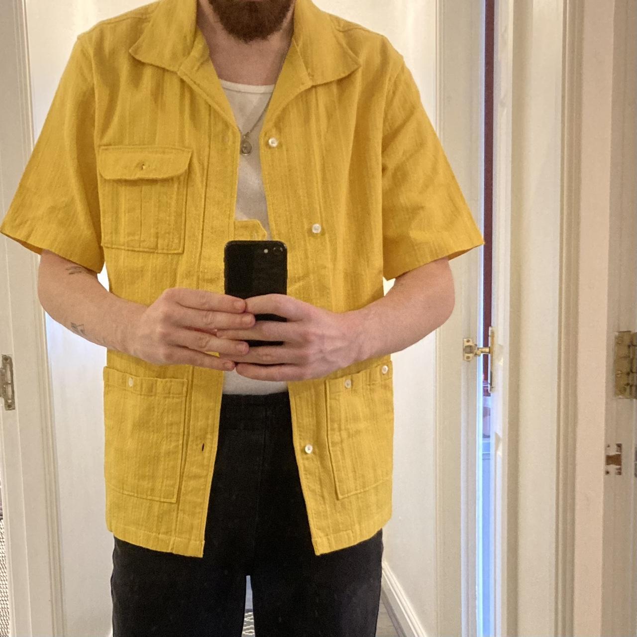 新品 Aime leon dore mechanic shirt エイメ シャツ Aime Leon Dore yellow mechanic shirt - size small | Depop