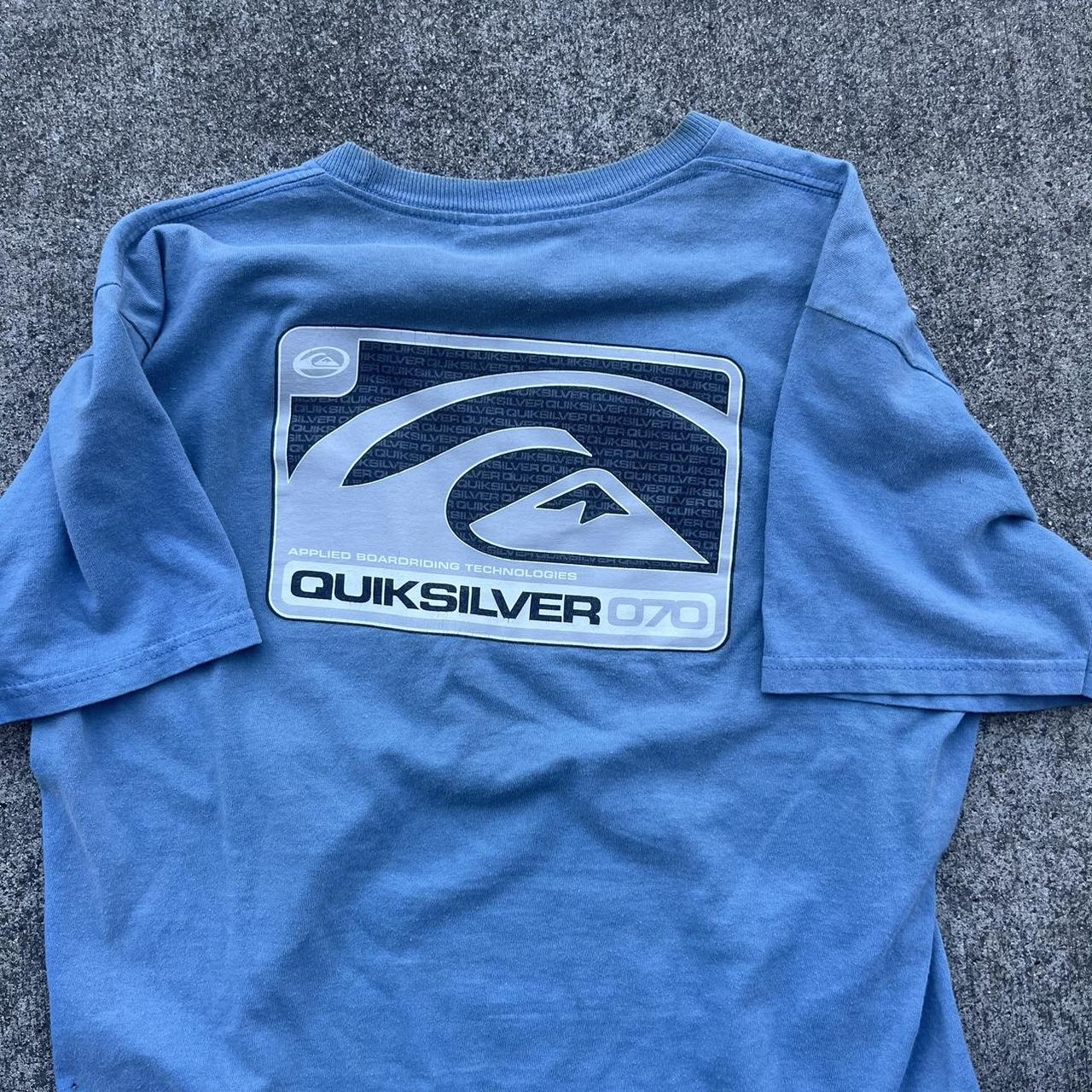 Vintage 2000s QuikSilver Faded Blue T Shirt • Fits... - Depop