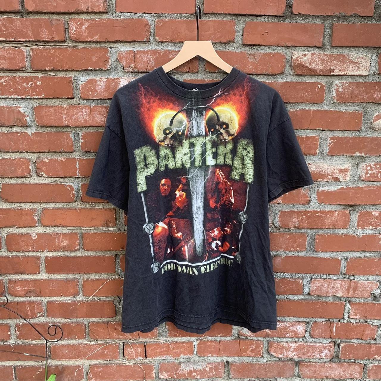 Y2K Pantera God Damn Electric Band T Shirt ... - Depop