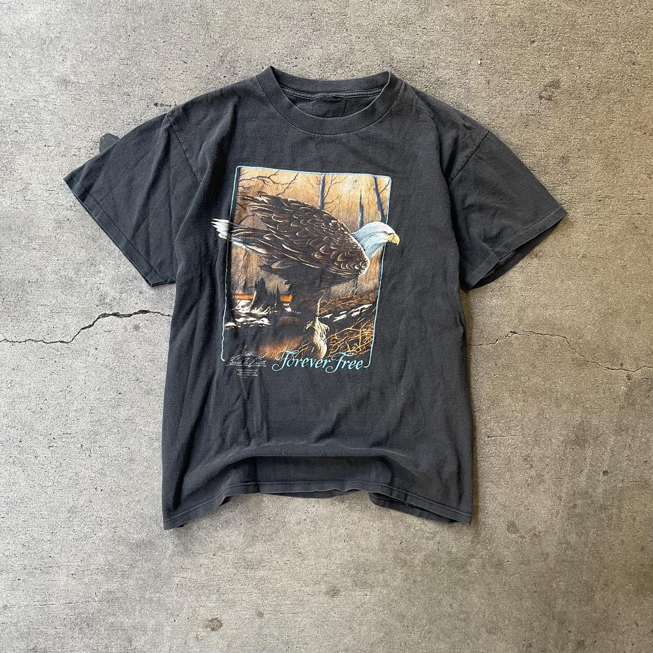 Vintage 90s Bald Eagle Nature Bird T Shirt Large Depop