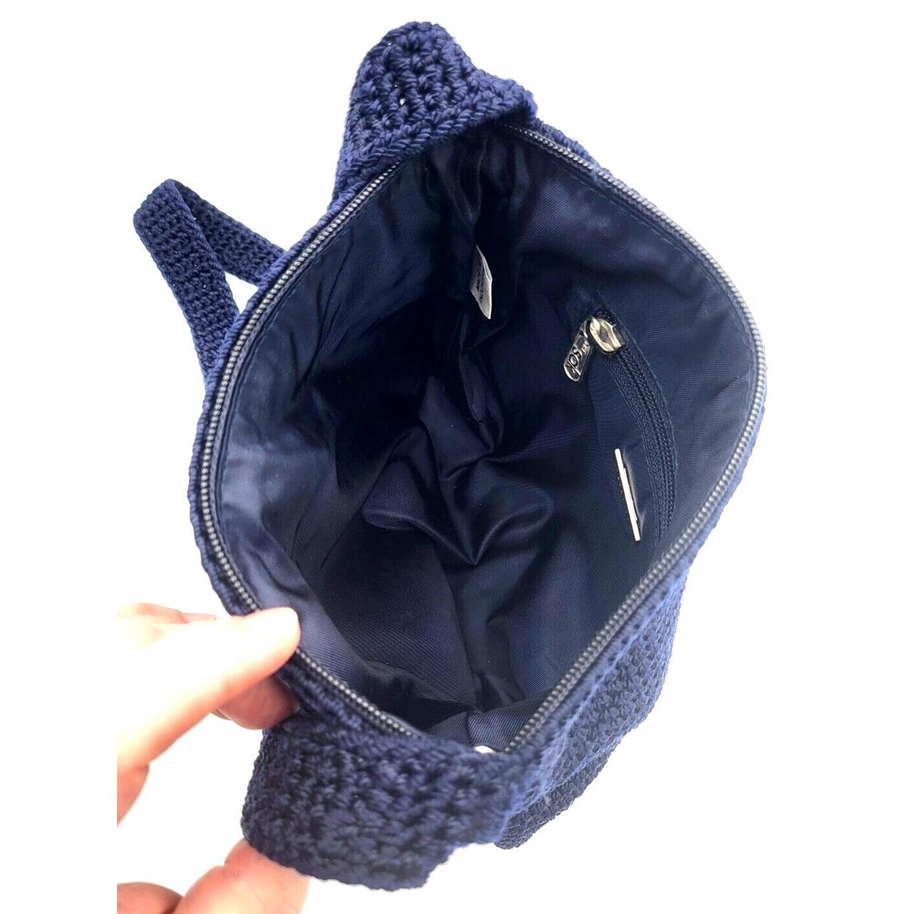 THE SAK Navy Macrame Crossbody Shoulder Bag Inner... Depop