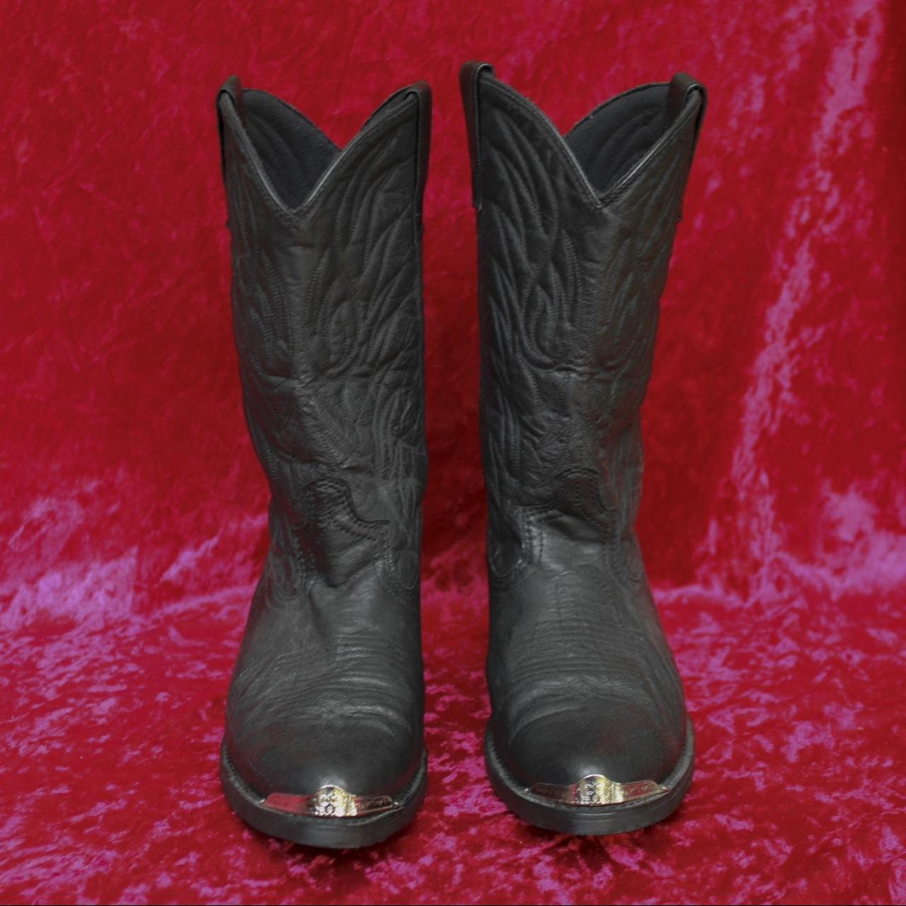 90's/Y2K classic black cowboy boots by... - Depop