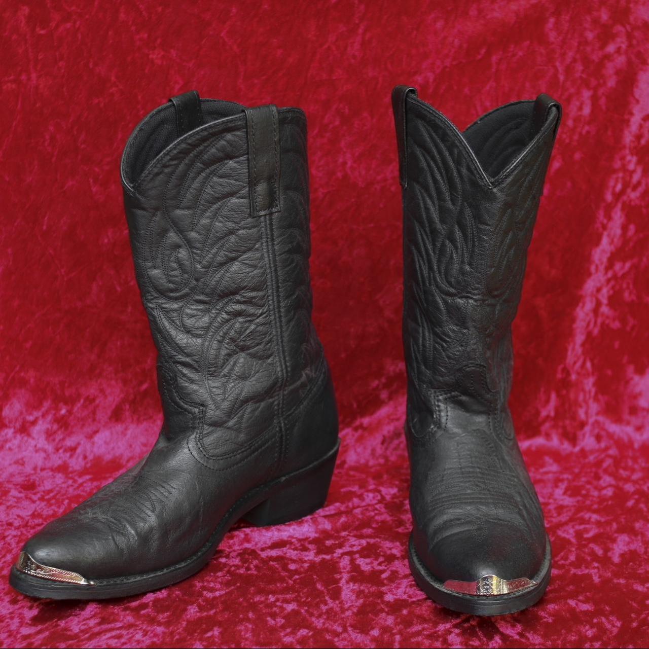 90's/Y2K classic black cowboy boots by... - Depop