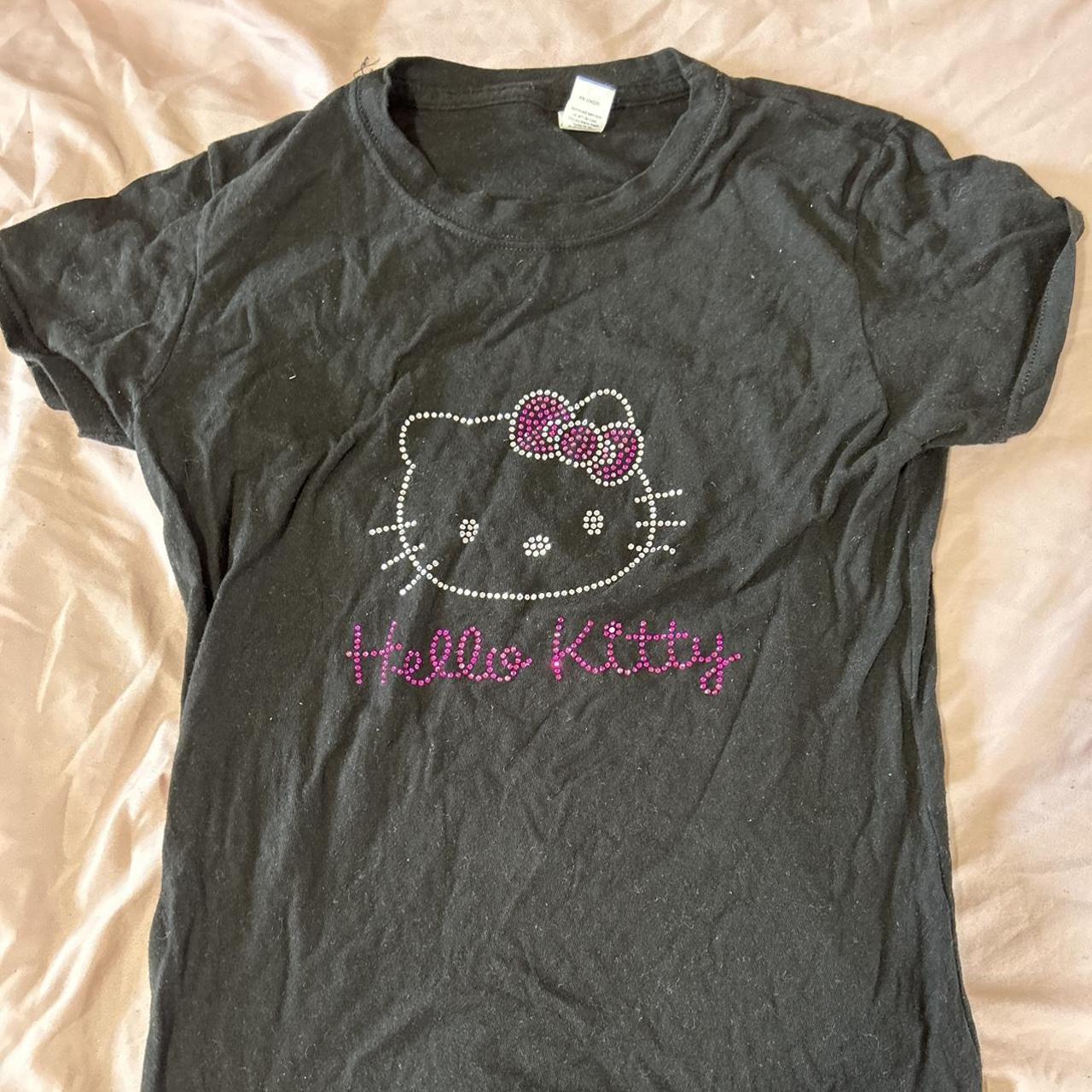 Hello Kitty Women's Pink and Black T-shirt | Depop