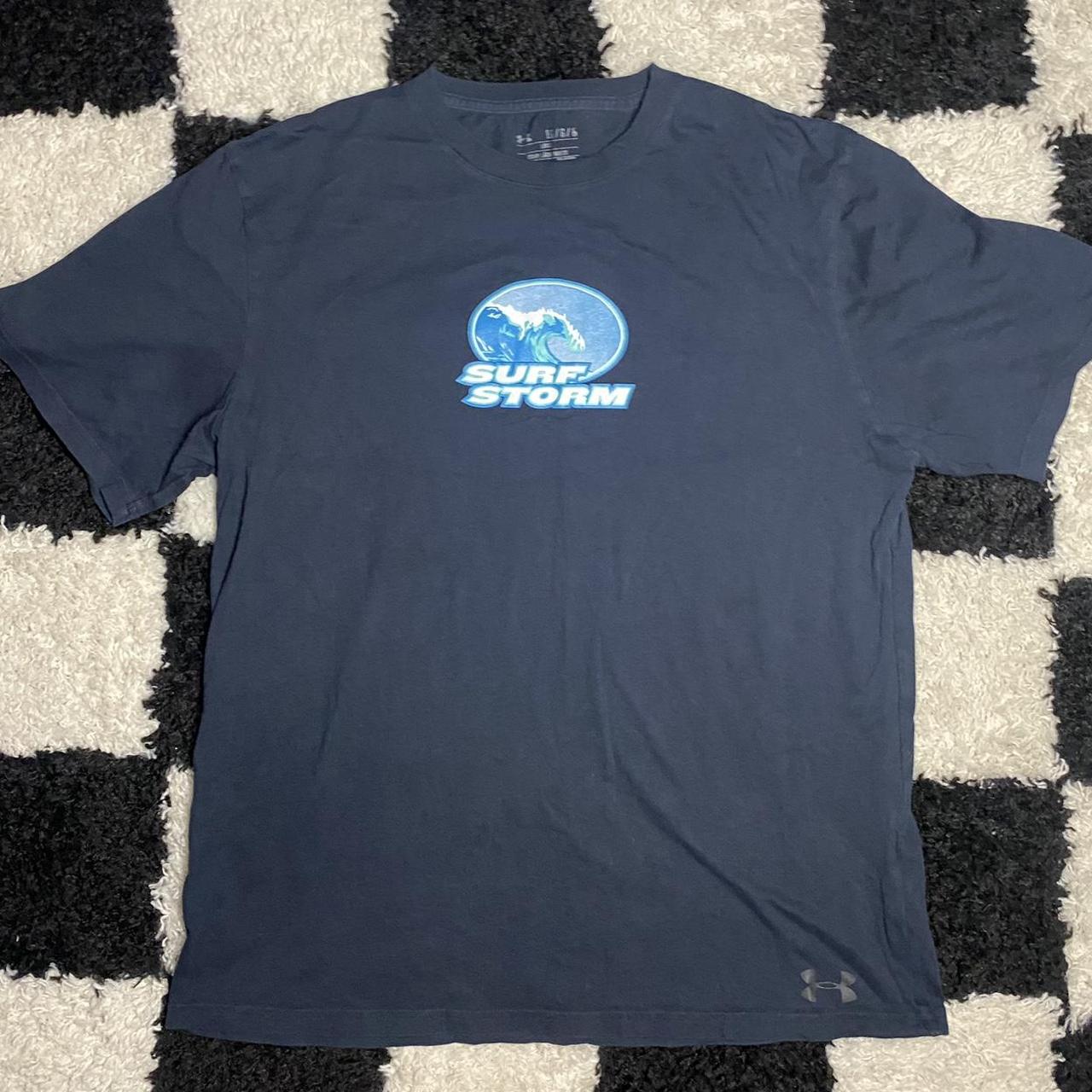 Under Armour Men's Navy and Blue Tshirt Depop