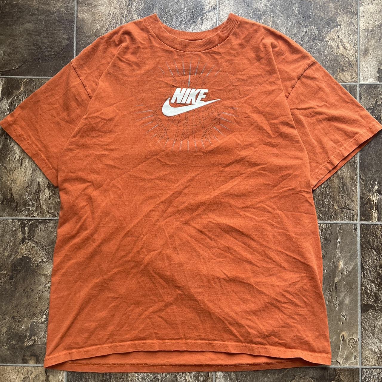 Nike Men's Orange and Black T-shirt | Depop