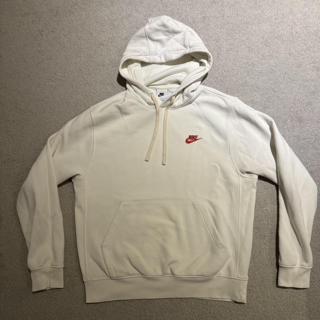 cream white nike hoodie