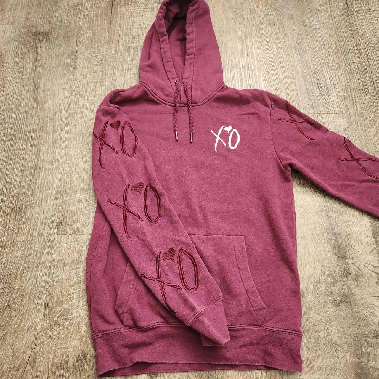 The weeknd burgundy on sale hoodie