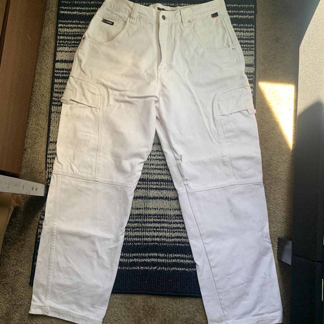 Fubu white cargo jeans NO REFUNDS ‼️DO NOT PAY... - Depop