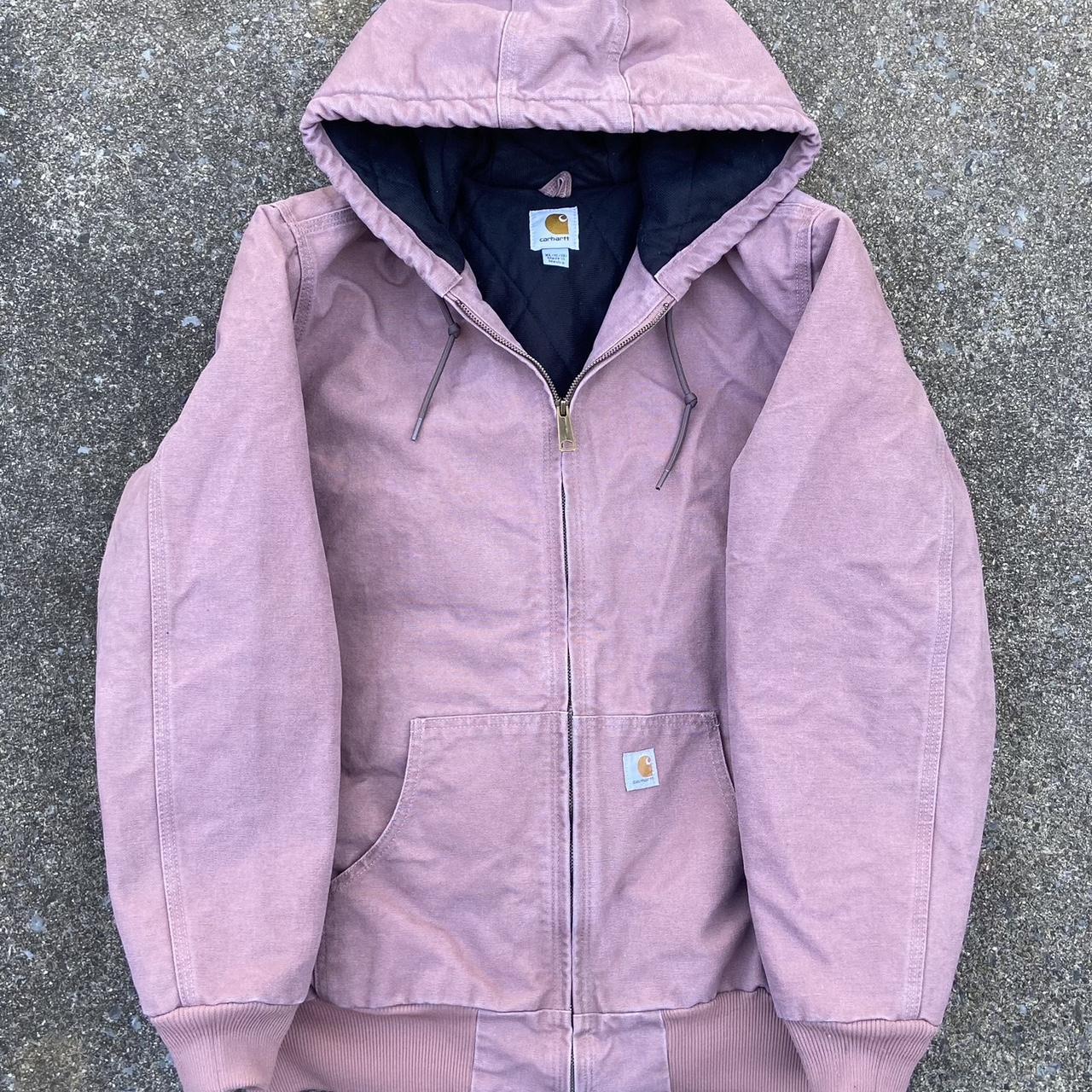 Insane vintage pink carhartt jacket size xl women’s... - Depop