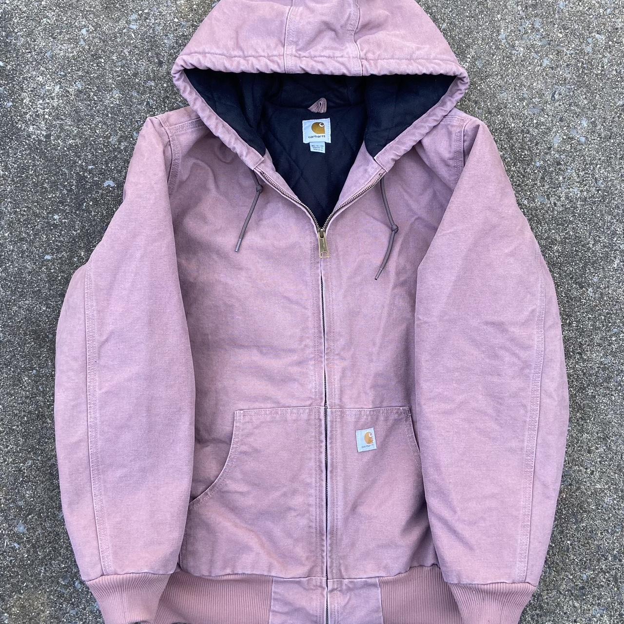 Insane vintage pink carhartt jacket size xl women’s... Depop