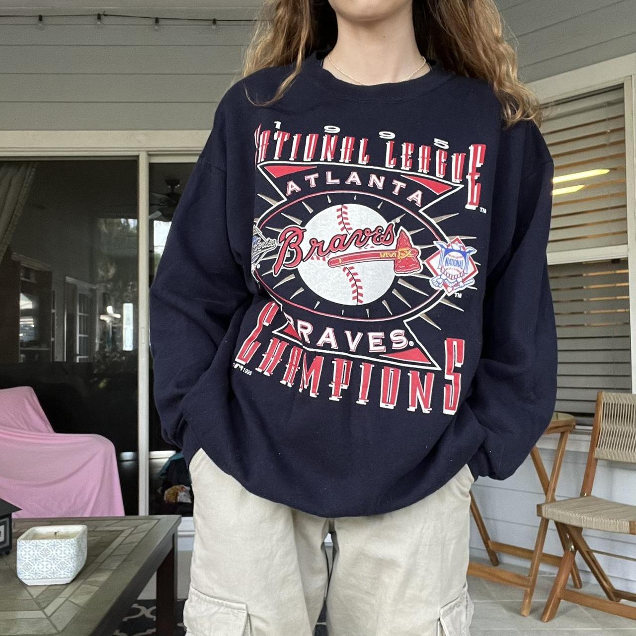 Vintage ATLANTA BRAVES Crew Neck sweatshirt - Depop