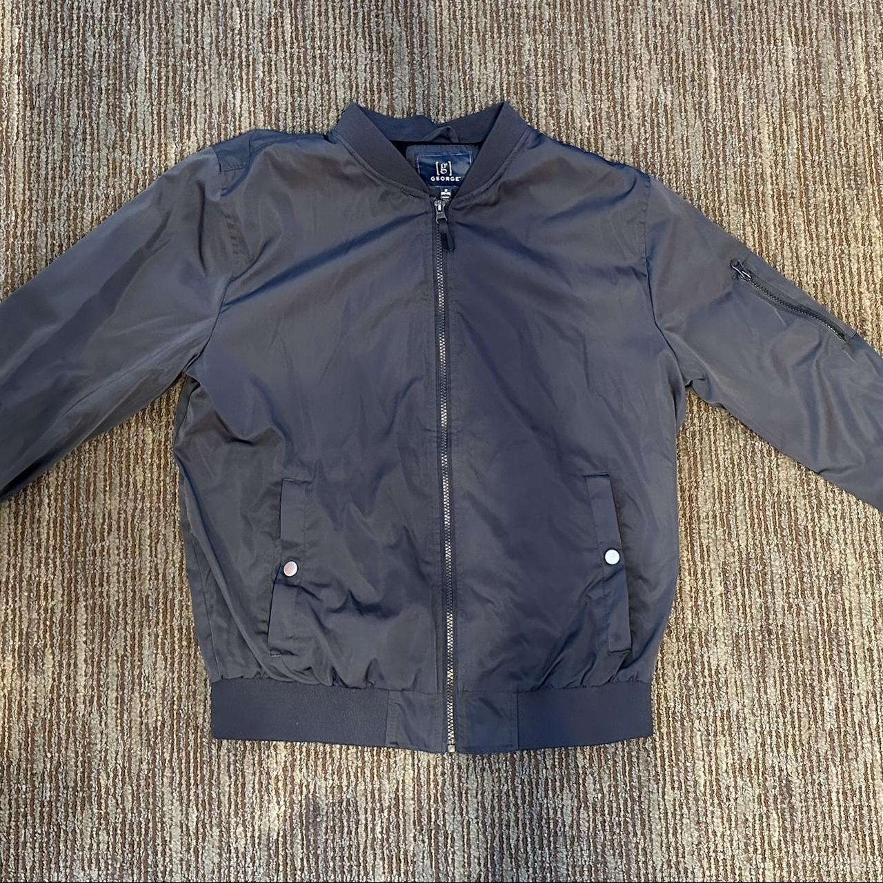Men's Grey and Black Jacket Depop