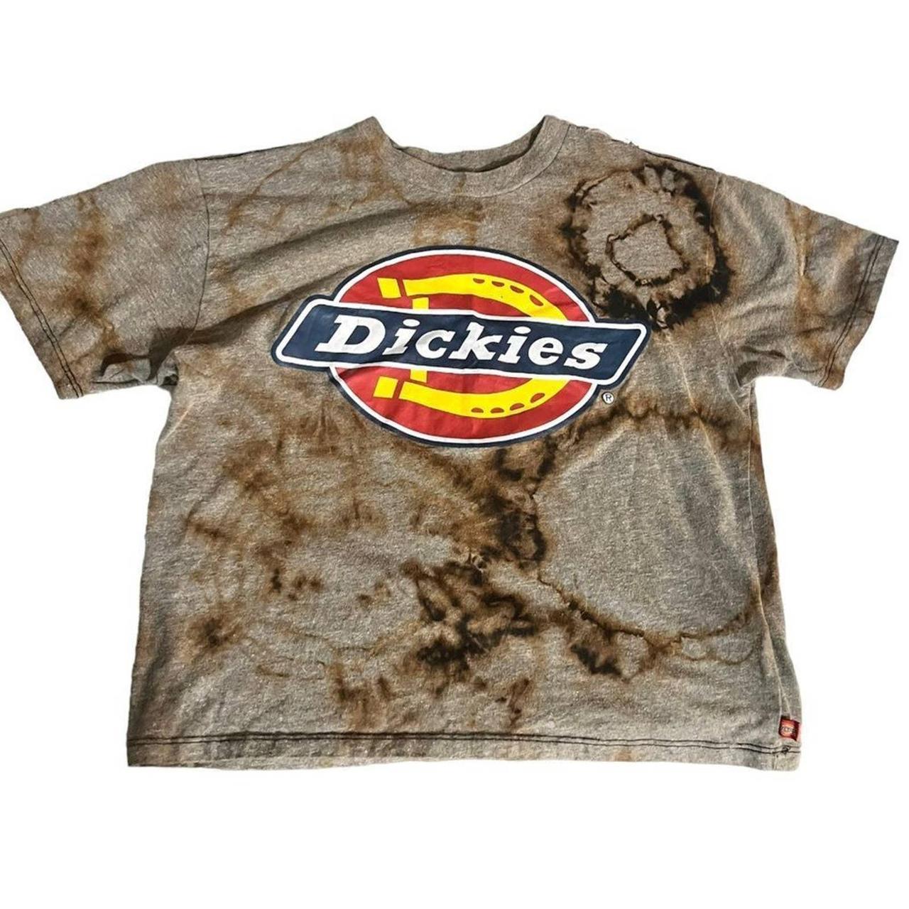 Custom DICKIES crop t shirt. Reverse dye. Adult