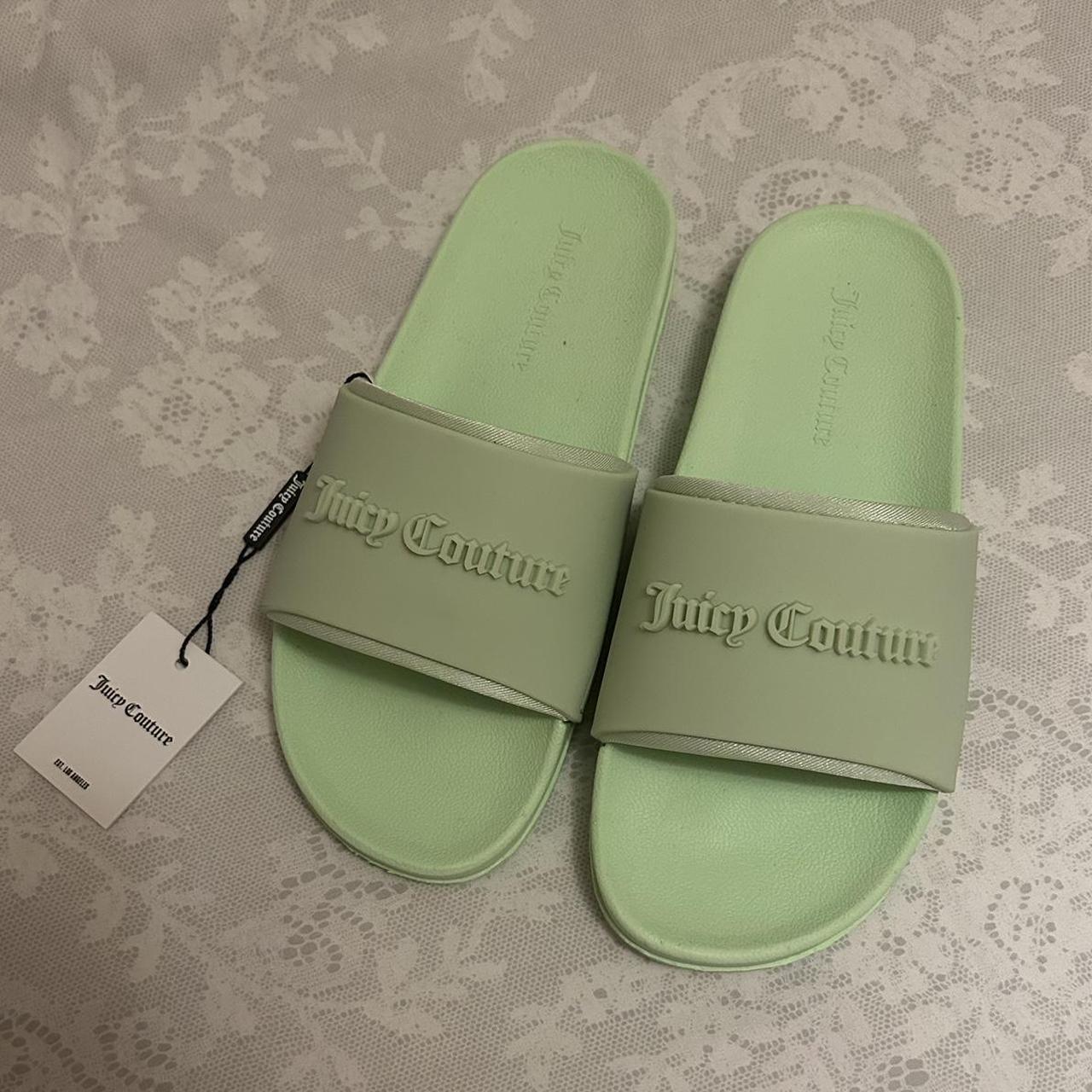 Juicy Couture Women's Green Slides Depop