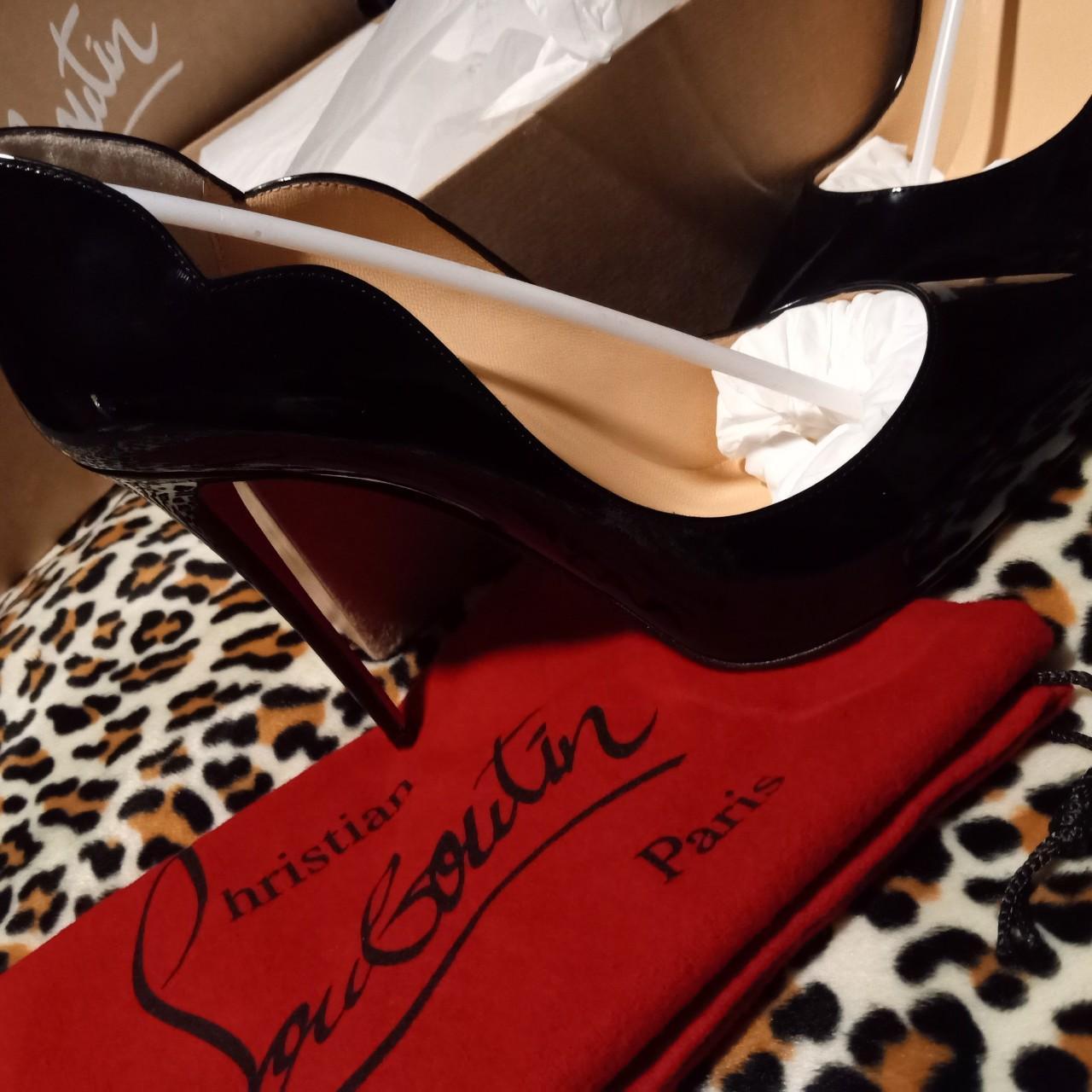 Black patent leather red bottoms in size 38.5 8 Depop