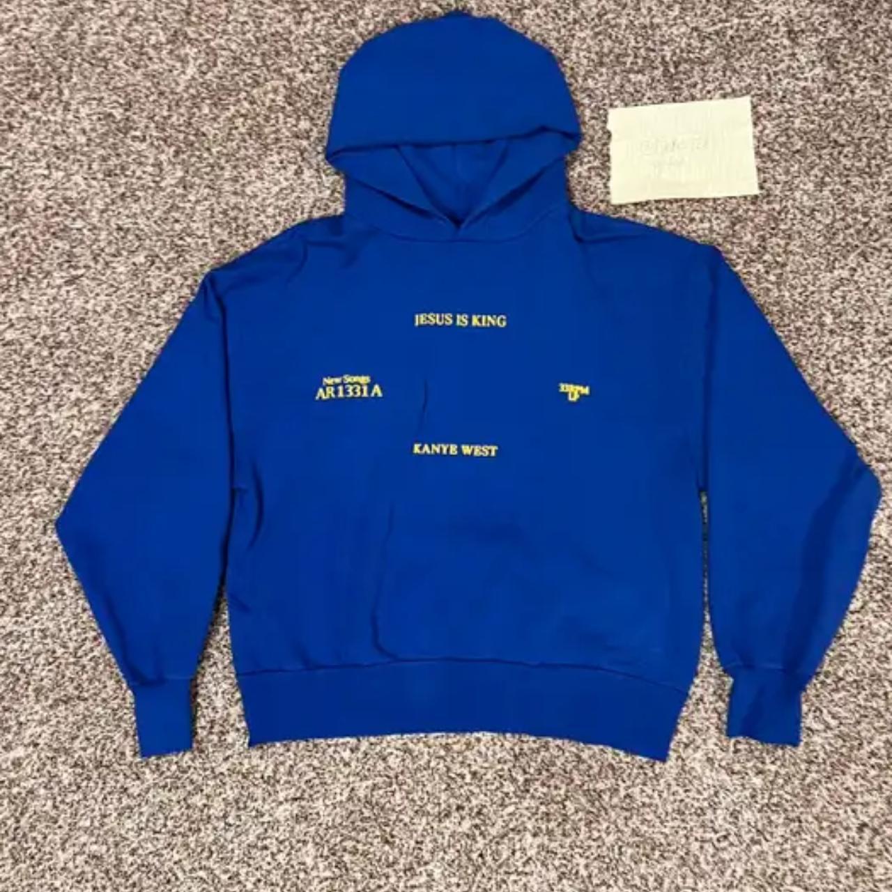 Kanye West Jesus is King Hoodie ROYAL BLUE... - Depop