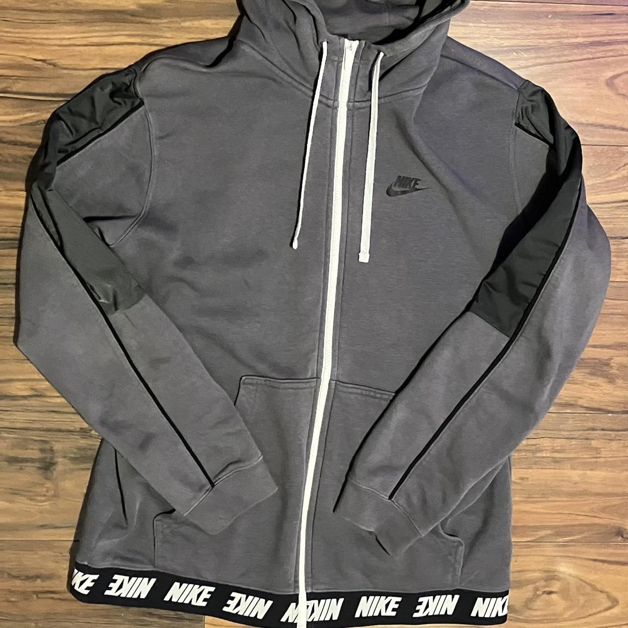 mens grey nike hoodie zip