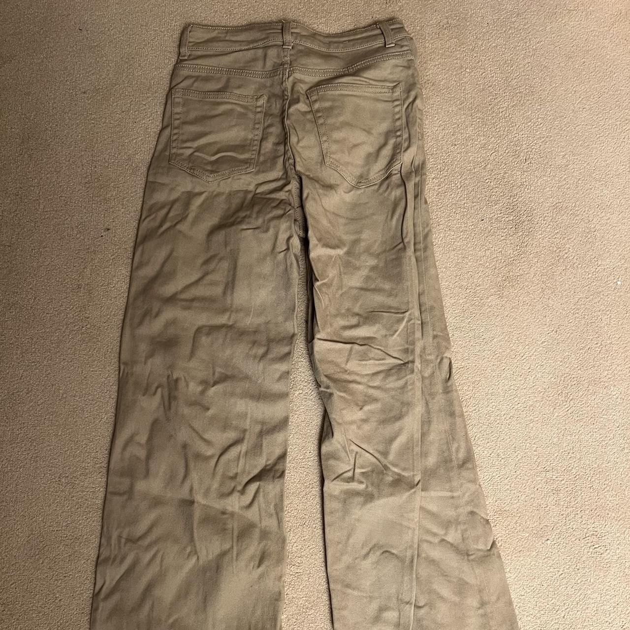 Small H&M wide leg baggy flare cream jeans Never... Depop