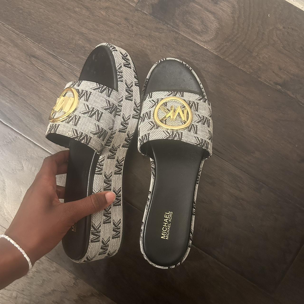 Sadler logo jacquard wedge sandals( from Micheal... - Depop